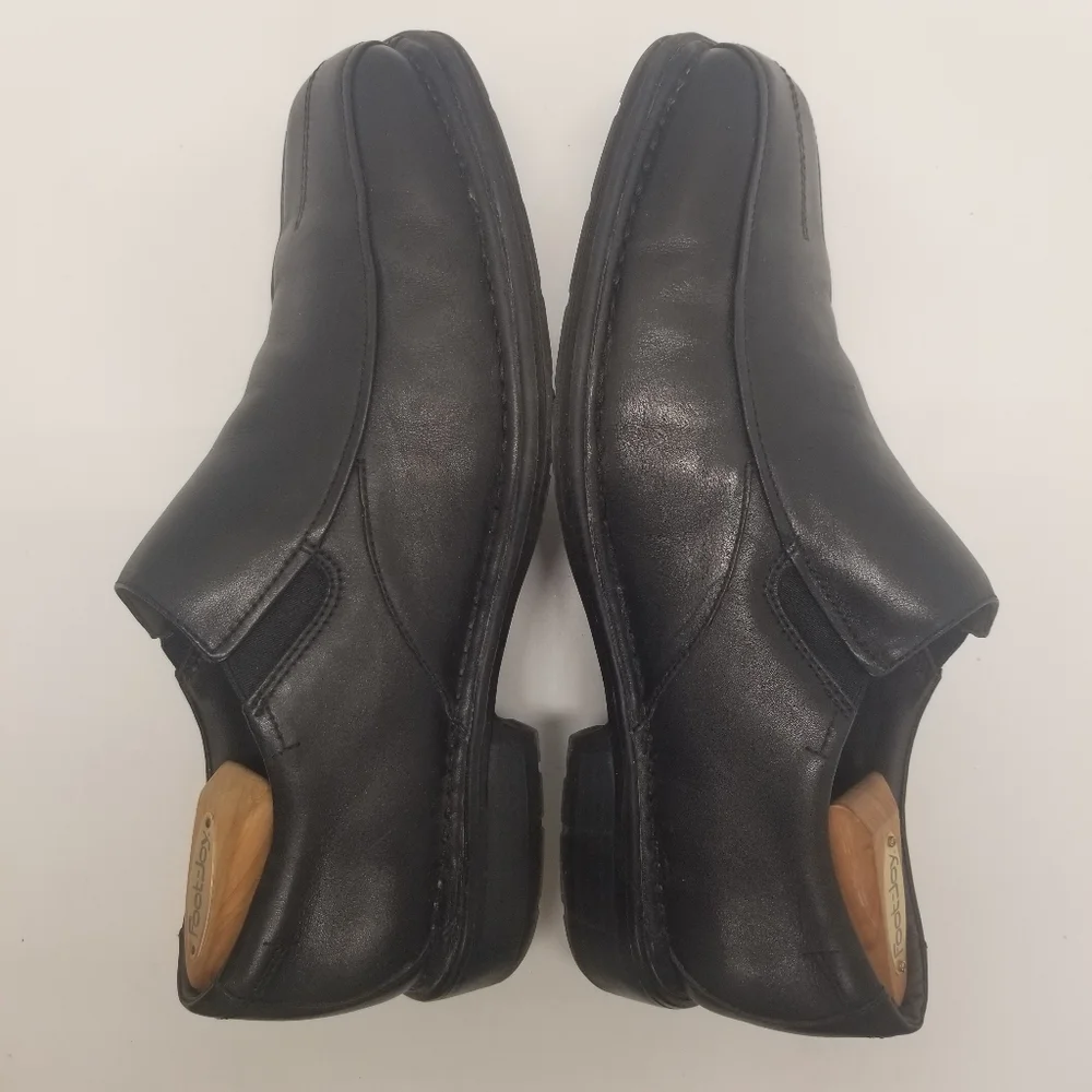 Nunn Bush Mens Size 10.5M Comfort Gel Black Leather Loafer Split Bicycle Toe